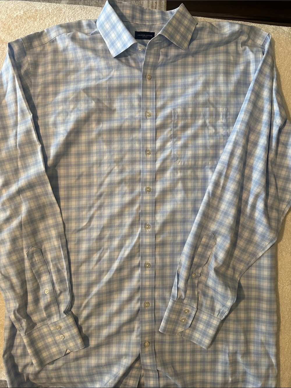 Men's Light Blue Plaid Dress Shirt by proper cloth